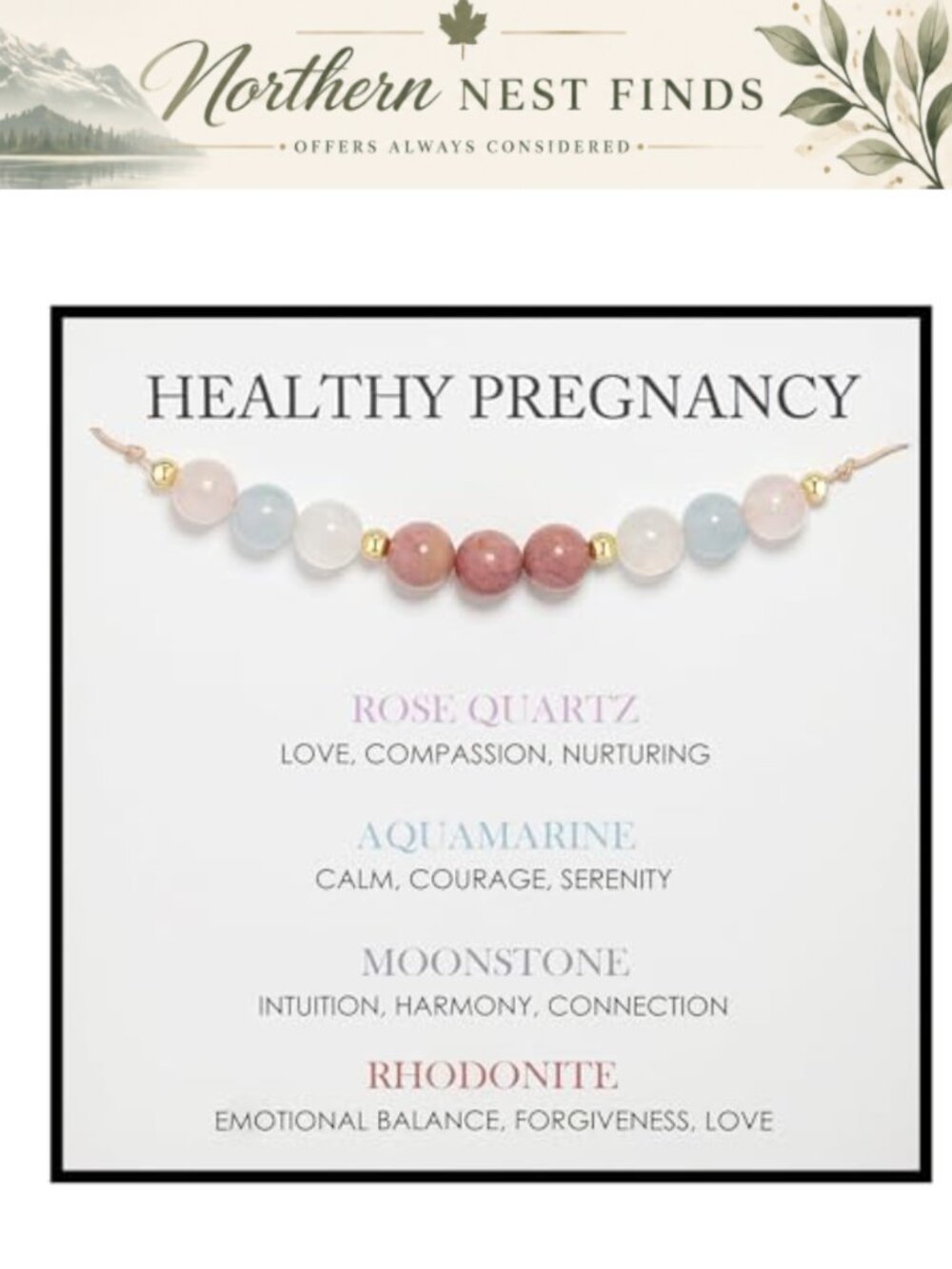 Adjustable Rainbow Moonstone Bracelet Mum to Be Pregnancy Gift